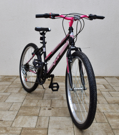 Bicicleta MTB Copii TEC Lady culoare negru/roz roata 24" Otel	 [1]
