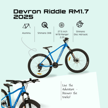 Bicicleta Mtb Devron Riddle RM1.7 2025 - 27.5 Inch, M, Albastru [3]