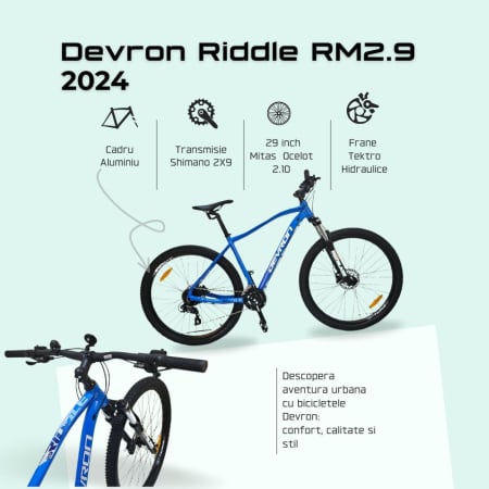 Bicicleta Mtb Devron Riddle RM2.9 2024 - 29 Inch, M, Albastru [2]