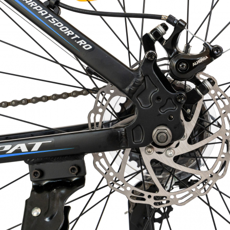 Bicicleta MTB-HT Carpat, Shimano Tourney TY-300, 21 Viteze, Cadru Aluminiu, Roti 26 Inch, Frane pe Disc,Carpat CSC26/99A, Negru cu Design Albastru [4]