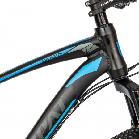 Bicicleta MTB-HT Carpat, Shimano Tourney TY-300, 21 Viteze, Cadru Aluminiu, Roti 27.5 Inch, Frane pe Disc,Carpat CSC27/57C, Negru cu Design Albastru [7]