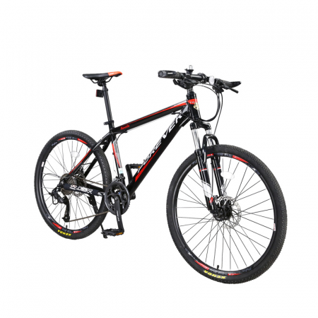 Bicicleta MTB-HT Forever F24T1B, roata 24", cadru aluminiu, 27 viteze, culoare negru/rosu [1]