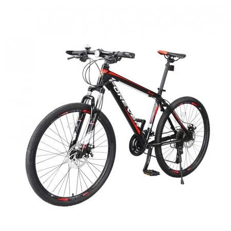 Bicicleta MTB-HT Forever F24T1B, roata 24", cadru aluminiu, 27 viteze, culoare negru/rosu [2]