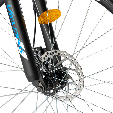 Bicicleta MTB-HT Velors, Shimano Tourney TZ500D, 18 Viteze, Roti 26 Inch, Frane pe Disc,Velors CSV26/60D, Cadru Negru cu Design Albastru [7]