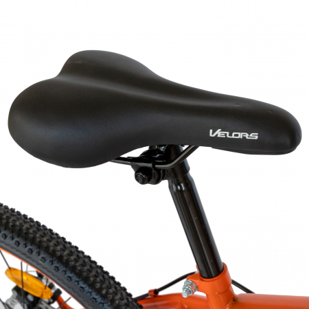 Bicicleta MTB-HT Velros,Saiguan Revoshift18 Viteze, Roti 24 Inch, Frane Disc, Velors Poseidon CSV24/09A, Portocaliu cu Design Alb/Negru [4]