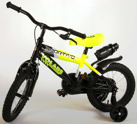 Bicicleta pentru baieti Volare Sportivo, 14 inch, culoare Negru/Galben neon, frana de mana + contra [8]