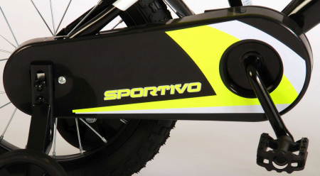 Bicicleta pentru baieti Volare Sportivo, 14 inch, culoare Negru/Galben neon, frana de mana + contra [5]