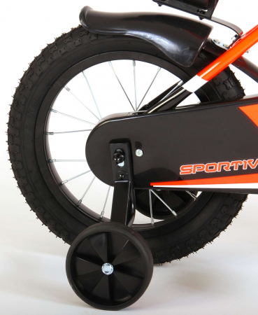 Bicicleta pentru baieti Volare Sportivo, 14 inch, culoare Portocaliu neon / Negru, frana de mana + contra [3]