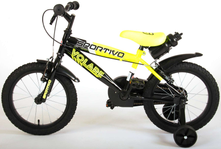 Bicicleta pentru baieti Volare Sportivo, 16 inch, culoare Negru/Galben neon, frana de mana fata - spate [9]