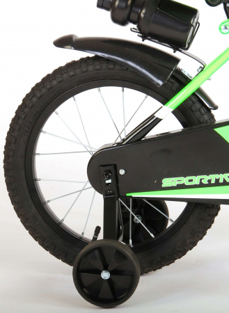 Bicicleta pentru baieti Volare Sportivo, 16 inch, culoare Verde neon/Negru, frana de mana fata - spate [4]