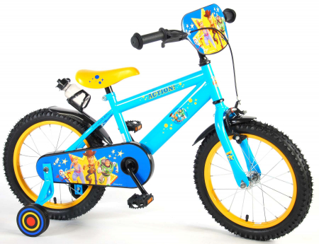 Bicicleta pentru copii Disney Toy Story 4, 16 inch, culoare albastru/galben, frana de mana + contra [2]