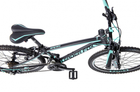Bicicleta pentru copii MTB 24 inch Leader Fox Spider Boy negru turcoaz [2]