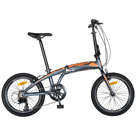 Bicicleta pliabila 20" CARPAT C2052C, echipare SHIMANO 7 viteze, culoare gri/portocaliu [0]