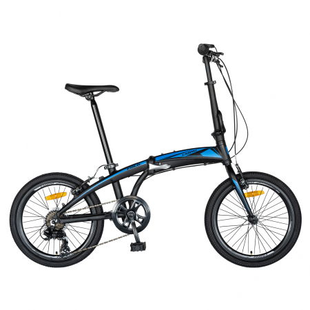 Bicicleta pliabila 20" CARPAT C2052C, echipare SHIMANO 7 viteze, culoare negru/albastru [0]