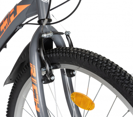 Bicicleta TREKKING 24" RICH R2430A, 6 viteze, culoare gri/portocaliu [11]
