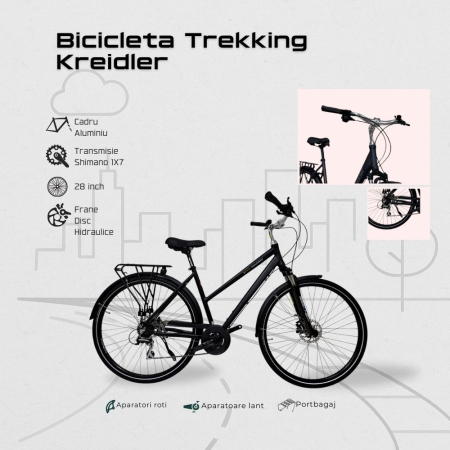 Bicicleta Trekking Kreidler - 28 Inch, S, Negru [2]
