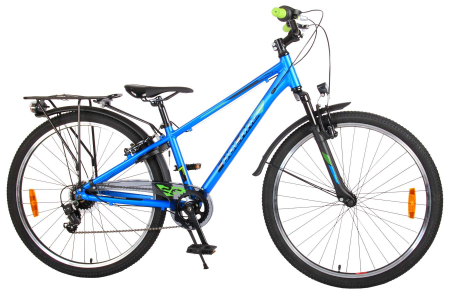 Bicicleta Volare Cross, 26 inch, 7 trepte, culoare albastru/verde, Prime Collection, frana de mana fata - spate [1]
