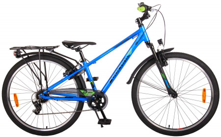 Bicicleta Volare Cross, 26 inch, 7 trepte, culoare albastru/verde, Prime Collection, frana de mana fata - spate [0]