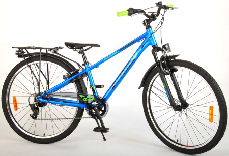 Bicicleta Volare Cross, 26 inch, 7 trepte, culoare albastru/verde, Prime Collection, frana de mana fata - spate [2]