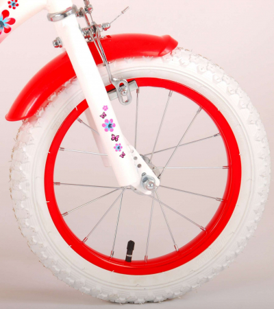 Bicicleta Volare Lovely pentru fete, 14 inch, culoare Rosu/Alb, frana de mana + contra [4]