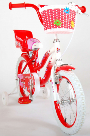Bicicleta Volare Lovely pentru fete, 16 inch, culoare Rosu/Alb, frana de mana + contra [9]