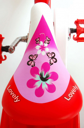 Bicicleta Volare Lovely pentru fete, 16 inch, culoare Rosu/Alb, frana de mana + contra [8]