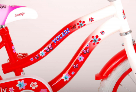 Bicicleta Volare Lovely pentru fete, 16 inch, culoare Rosu/Alb, frana de mana + contra [6]