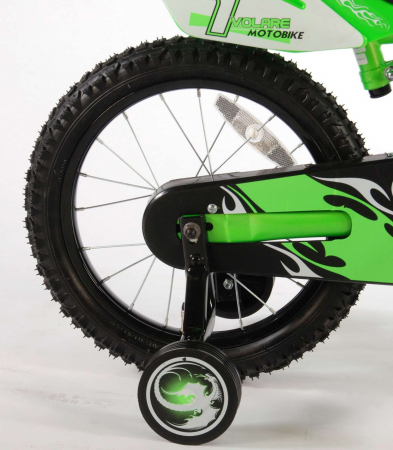 Bicicleta Volare Motobike pentru baieti, 16 inch, culoare Verde, frana de mana + contra [2]