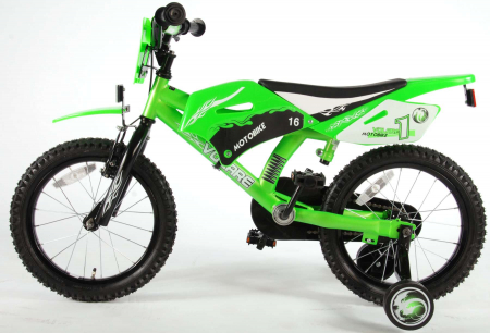 Bicicleta Volare Motobike pentru baieti, 16 inch, culoare Verde, frana de mana + contra [8]