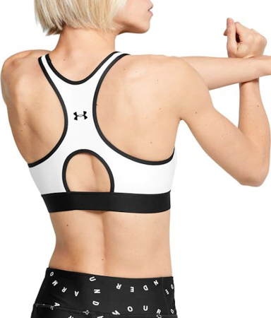 Bustiera femei Under Armour Mid Keyhole Graphic alb L [1]