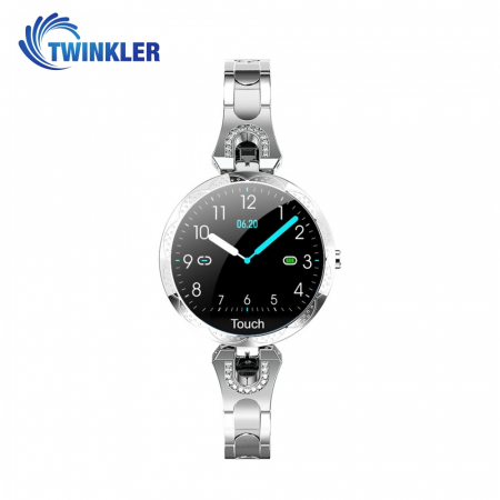 Ceas Smartwatch fashion Twinkler TKY-H5 cu functie de monitorizare ritm cardiac, Tensiune arteriala, Calitate somn, Notificari, Pedometru, Distanta parcursa, Incarcare magnetica, Argintiu [1]