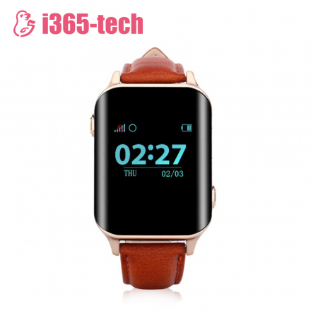 Ceas Smartwatch Pentru Adulti / Varstnici i365-Tech A16 cu Functie Telefon, Senzor puls, Localizare GPS, Pedometru ; Maro [1]