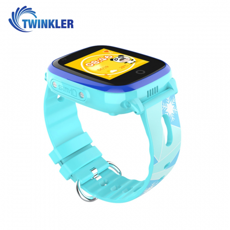 Ceas Smartwatch Pentru Copii Twinkler TKY-DF33 cu Functie Telefon, Apel video, Localizare GPS, Camera, Lanterna, SOS, Android, 4G, IP54, Joc Matematic ; Bleu, Cartela SIM Cadou [0]