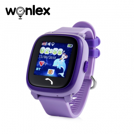 Ceas Smartwatch Pentru Copii Wonlex GW400S WiFi cu Functie Telefon, Localizare GPS, Pedometru, SOS, IP54 ; Mov, Cartela SIM Cadou [0]