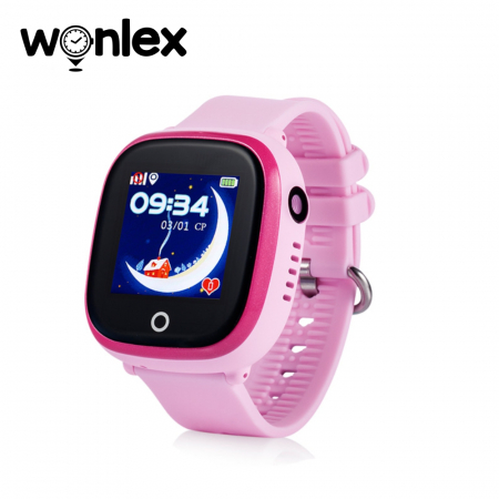 Ceas Smartwatch Pentru Copii Wonlex GW400X WiFi cu Functie Telefon, Localizare GPS, Camera, Pedometru, SOS, IP54 ; Roz, Cartela SIM Cadou [0]