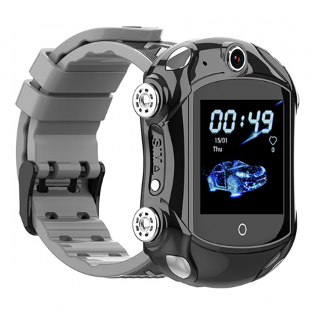 Ceas Smartwatch Pentru Copii, Wonlex KT14, Supercar, Negru, SIM card, 4G, Rezistent la stropi accidentali IP54, Apel video [0]