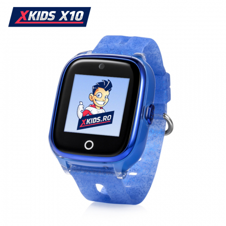 Ceas Smartwatch Pentru Copii Xkids X10 cu Functie Telefon, Localizare GPS, Apel monitorizare, Camera, Pedometru, SOS, IP54, Albastru, Cartela SIM Cadou [0]