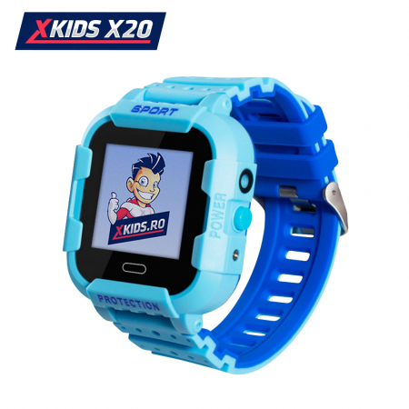 Ceas Smartwatch Pentru Copii Xkids X20 cu Functie Telefon, Localizare GPS, Apel monitorizare, Camera, Pedometru, SOS, IP54, Incarcare magnetica, Albastru, Cartela SIM Cadou, Meniu romana [0]