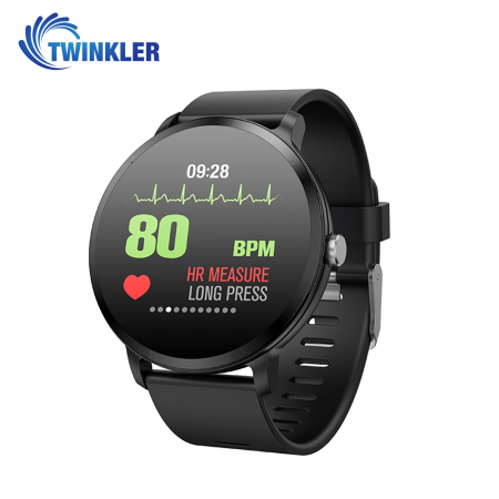 Ceas Smartwatch TKY-V11 cu Functie de monitorizare ritm cardiac, Tensiune arteriala, Nivel oxigen,  Monitorizare somn, Notificari Apel/ SMS, Negru [1]
