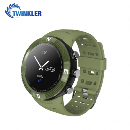 Ceas Smartwatch Twinkler TKY-F18 cu functie de monitorizare ritm cardiac, Nivel calitate somn, GPS, Busola, Incarcare magnetica, Verde [0]