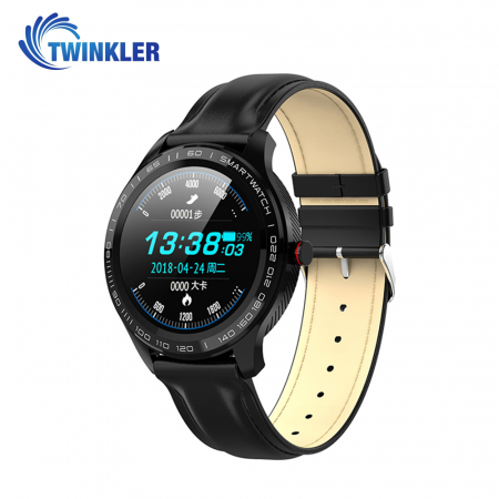 Ceas Smartwatch Twinkler TKY-M9 (L9) cu functie de monitorizare ritm cardiac, Tensiune arteriala, EKG, Nivel oxigen, Notificari Apel/ SMS, Incarcare magnetica, Negru [0]