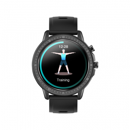 Ceas smartwatch, Twinkler TKY-S02, Negru, Functie masurarea ritmului cardiac, Rezistenta la apa IP54, 23 moduri sportive [1]