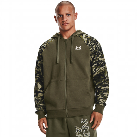 Hanorac barbati Under Armour FLC Camo Script FZ verde/negru L [0]