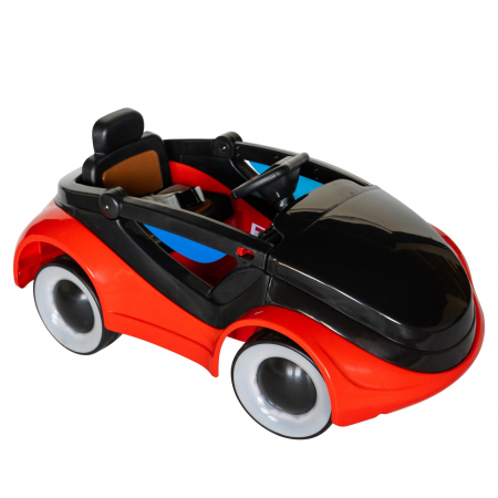 Masinuta electrica cu lumini LED pentru copii, telecomanda, player muzica USB si lumini, culoare rosu [0]