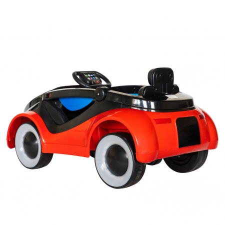 Masinuta electrica cu lumini LED pentru copii, telecomanda, player muzica USB si lumini, culoare rosu [3]