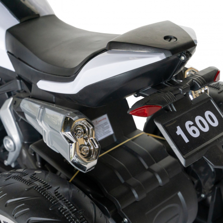 Motocicleta electrica copii Rich Baby cu acumulator, muzica si lumini, culoare alb/negru [6]