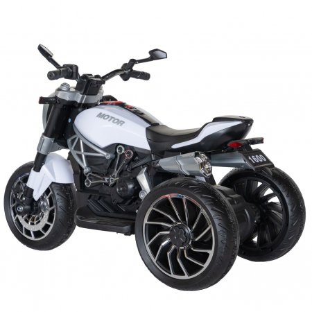 Motocicleta electrica copii Rich Baby cu acumulator, muzica si lumini, culoare alb/negru [4]