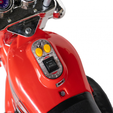 Motocicleta electrica copii Rich Baby cu acumulator, muzica si lumini, culoare rosu [6]