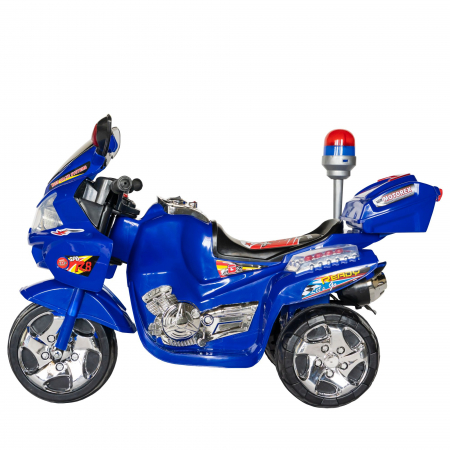 Motocicleta electrica copii Rich Baby cu baterie, muzica si girofar, culoare albastru [3]