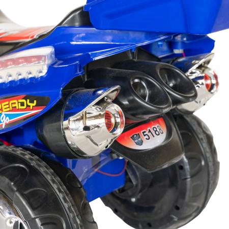 Motocicleta electrica copii Rich Baby cu baterie, muzica si girofar, culoare albastru [6]